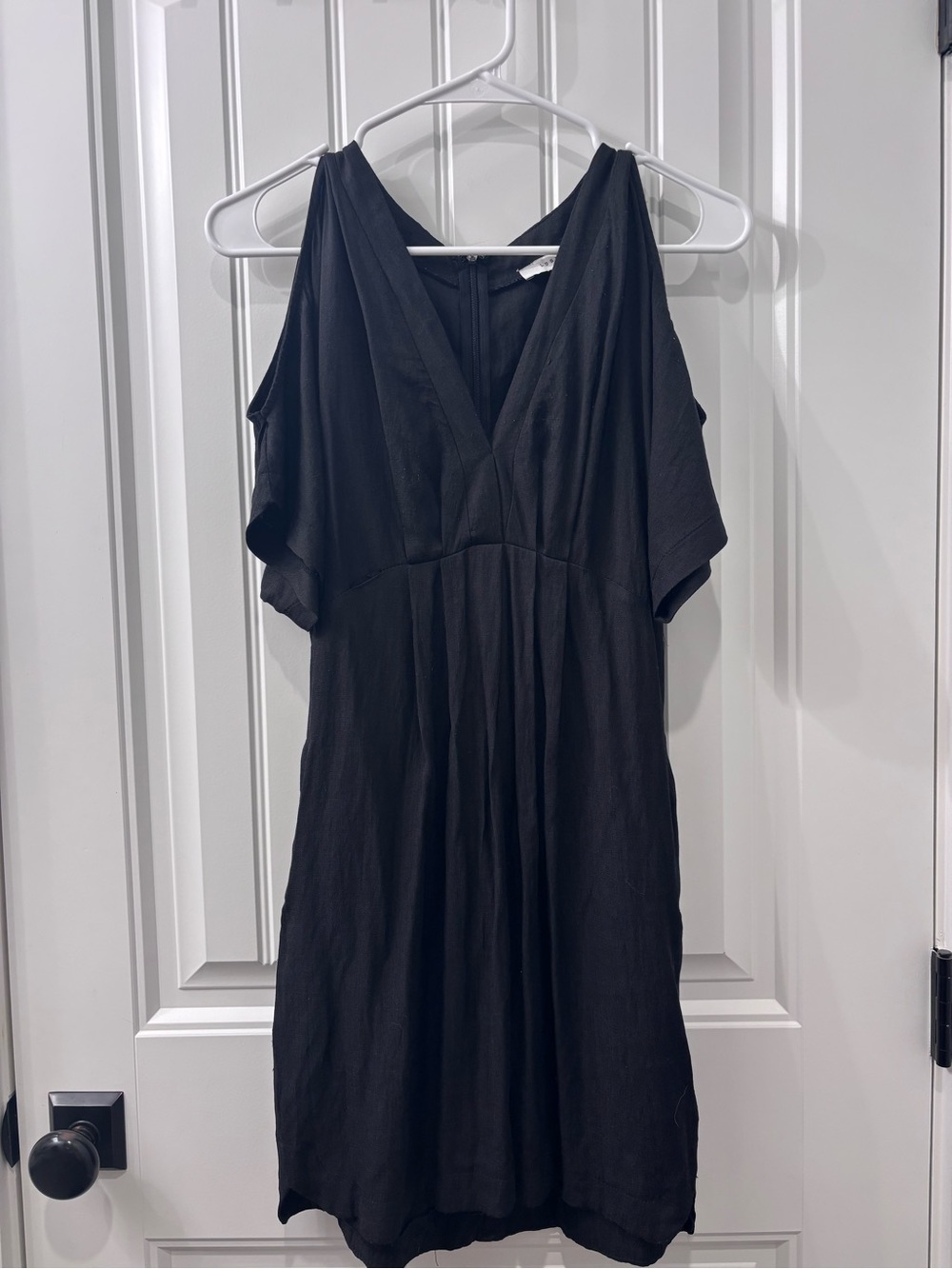 Lush Black V-Neck Cold-Shoulder Mini Dress